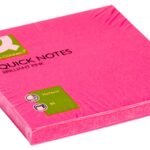 Bloczek samoprzylepny Q-CONNECT Brilliant, 76x76mm, 1x80 kart., różowy (opakowanie 6 szt.)