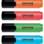 Zakreślacz fluorescencyjny OFFICE PRODUCTS, 2-5mm (linia), 6szt., mix kolorów