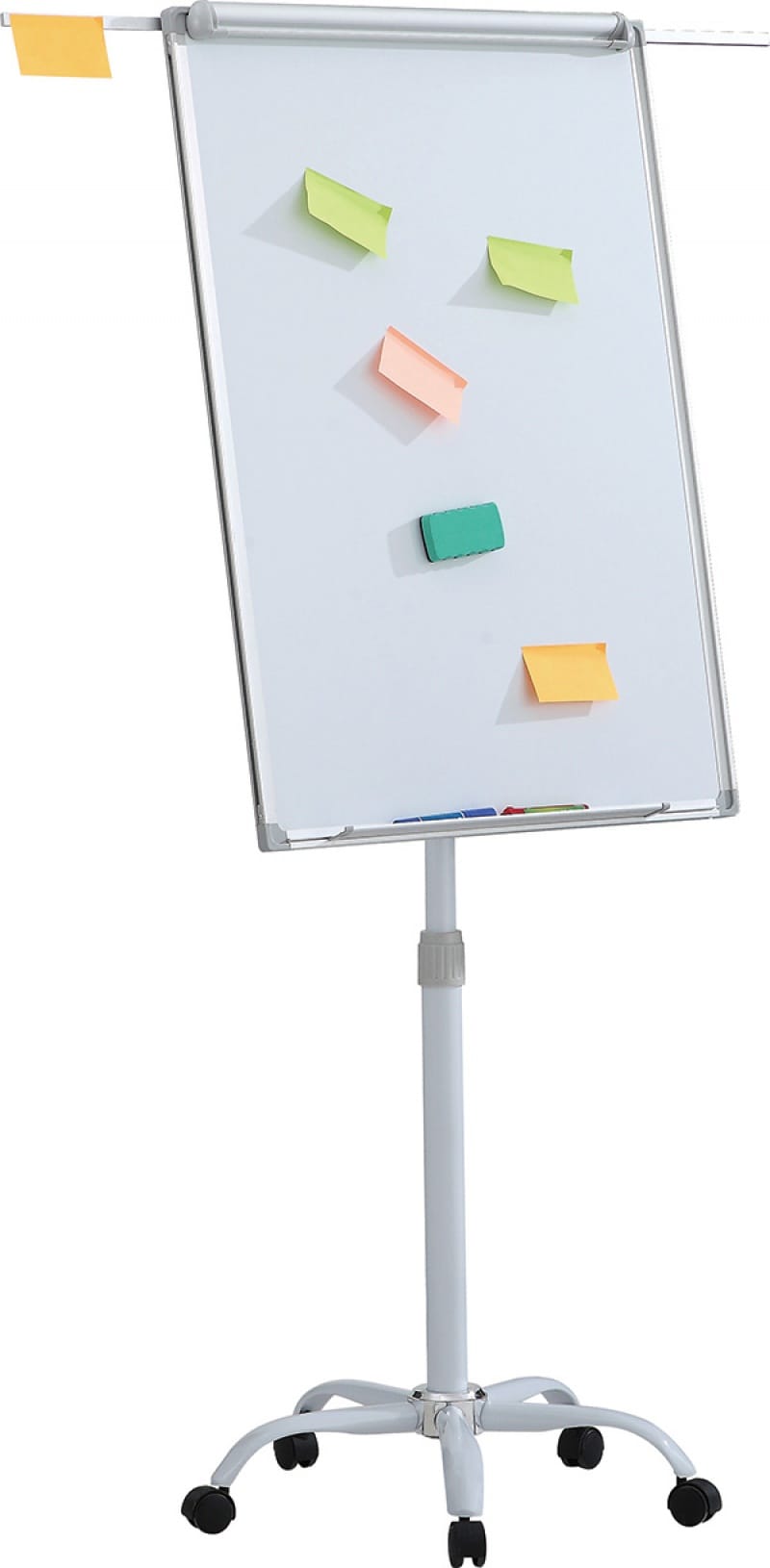 123168-127936-flipchart_mobilny_office_products_70x100cm_t-800w Flipchart mobilny OFFICE PRODUCTS, 70x100cm, tablica suchoś. -magn., aluminiowa rama, z wyciąganymi ramionami - obrazek 1