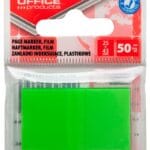Zakładki indeksujące OFFICE PRODUCTS, PP, 25x43mm, 1x50 kart., zawieszka, zielone