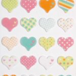 Naklejki APLI Hearts, z filcu, mix kolorów