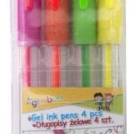 Długopis żelowy GIMBOO Fluo, 0,8mm, 4 szt., zawieszka, mix kolorów