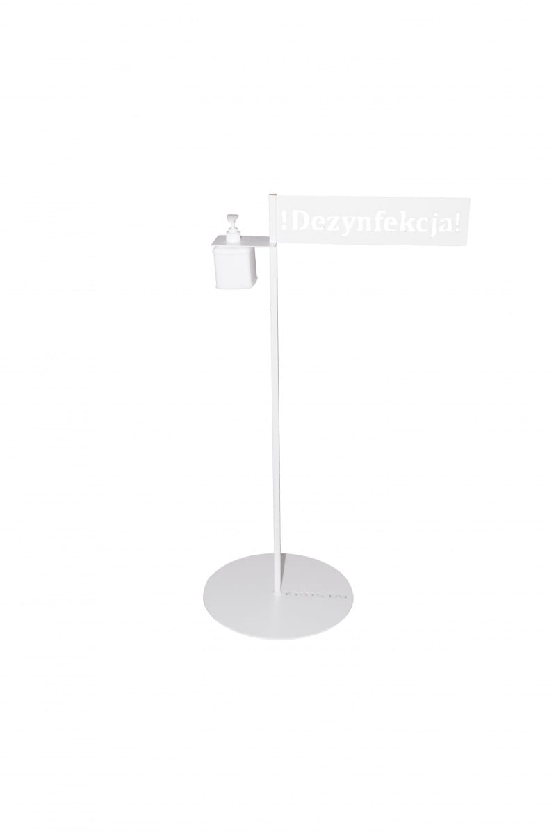 Stojak do dezynfekcji OFFICE PRODUCTS, z dozownikiem, biały - obrazek 1
