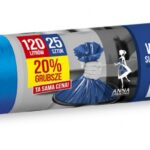 Worki na śmieci ANNA ZARADNA, supermocne, 120 l, niebieskie, 25 szt., niebieski