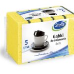 Gąbki do zmywania STELLA, duże, 5 szt., pianka mix kolorów, czarna fibra