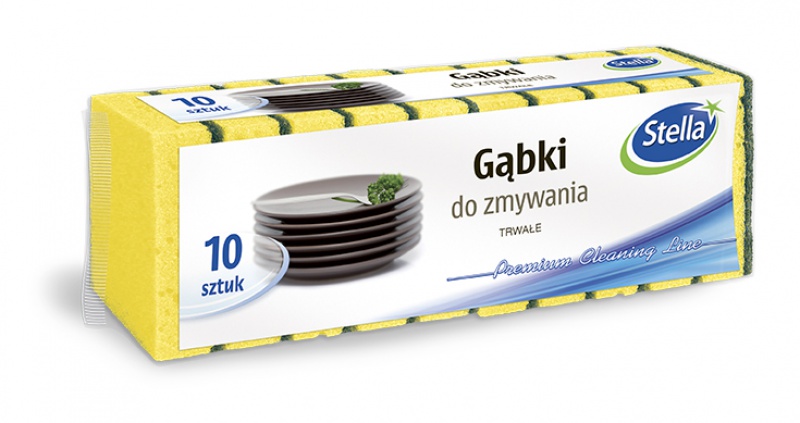 237569-220028-gabki_do_zmywania_stella_10_szt_-800w Gąbki do zmywania STELLA, 10 szt., pianka mix kolorów, czarna fibra - obrazek 1