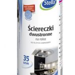 Ściereczki dwustronne STELLA, na rolce do silnych zabrudzeń, 35 szt., jasnoniebieska, granatowe kropki