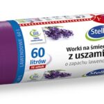 Worki na śmieci z uszami STELLA, zapach lawendy, 60 l, 16 szt., lawendowy