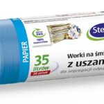 Worki z uszami STELLA, do segregacji odpadów papierowych, 35 l, 20 szt., niebieskie, niebieski