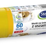Worki z uszami STELLA, do segregacji plastiku i metali, 60 l, 14 szt., żółte, żółty