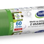 Worki z uszami STELLA, do segregacji szkła, 60 l, 14 szt., zielone, zielony