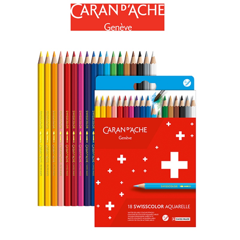 238392-220497-kredki_akwarelowe_caran_d_ache_swisscolor_ka-800w Kredki akwarelowe CARAN D'ACHE Swisscolor, kartonowe pudełko, 18 szt. - obrazek 1