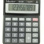 Kalkulator biurowy VECTOR KAV CD-1202 BLK, 10-cyfrowy, 103x130mm, czarny