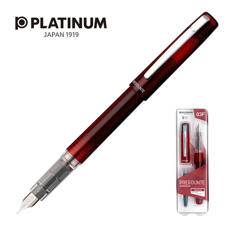 243548-224200-pioro_wieczne_platinum_prefounte_crimson_red-800w Pióro wieczne Platinum Prefounte Crimson Red, F, w plastikowym opakowaniu, na blistrze, bordowe - obrazek 1