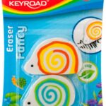 Gumka uniwersalna KEYROAD Ślimak, 2szt., blister, mix kolorów