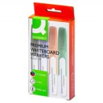 Marker do tablic Q-CONNECT Premium, gum. rękojeść, okrągły, 2-3mm (linia), 4szt., mix kolorów / KF26113