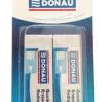 Gumka uniwersalna DONAU, 62x21x11mm, blister - 2szt., biała (pakiet 12 opakowań)