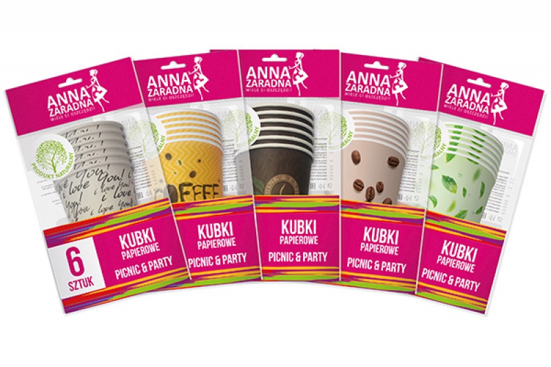 254305-231004-kubki_papierowe_anna_zaradna_200_ml_6_szt_mi-800w Kubki papierowe ANNA ZARADNA, 200 ml, 6 szt., mix kolorów - obrazek 1