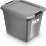 Pojemnik do przechowywania MOXOM Robustore z klipsami, 27l, (420 x 330 x 330mm), szary