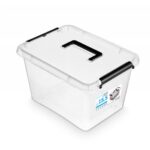 Pojemnik do przechowywania MOXOM Simple box, 15,5l, z rączką, transparentny