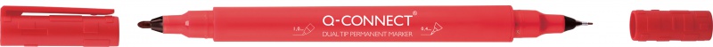 Marker do płyt CD/DVD Q-CONNECT, Dual, 0,4mm i 1 mm (linia), czerwony (opakowanie 10 szt.) - obrazek 1