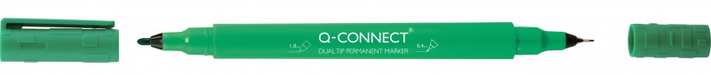 Marker do płyt CD/DVD Q-CONNECT, Dual, 0,4mm i 1 mm (linia), zielony (opakowanie 10 szt.) - obrazek 1