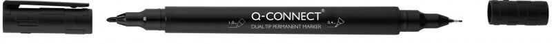 Marker do płyt CD/DVD Q-CONNECT, Dual, 0,4mm i 1 mm (linia), czarny (opakowanie 10 szt.) - obrazek 1