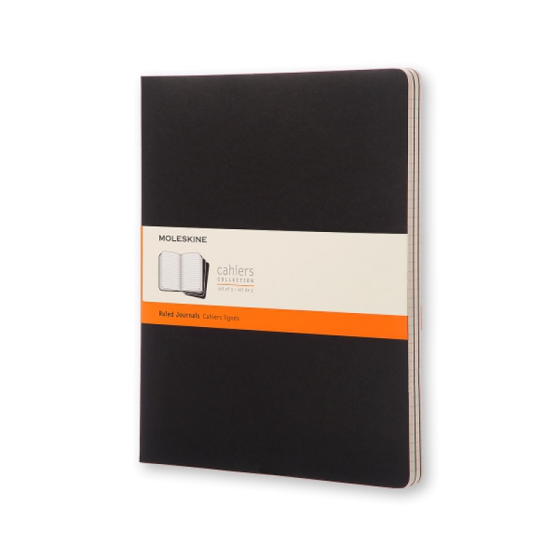 280725-278521-zestaw_3_zeszytow_moleskine_cahier_journals_-800w Zestaw 3 Zeszytów MOLESKINE Cahier Journals XXL (21,59x27,94cm) w linie, 120 stron, czarny - obrazek 1