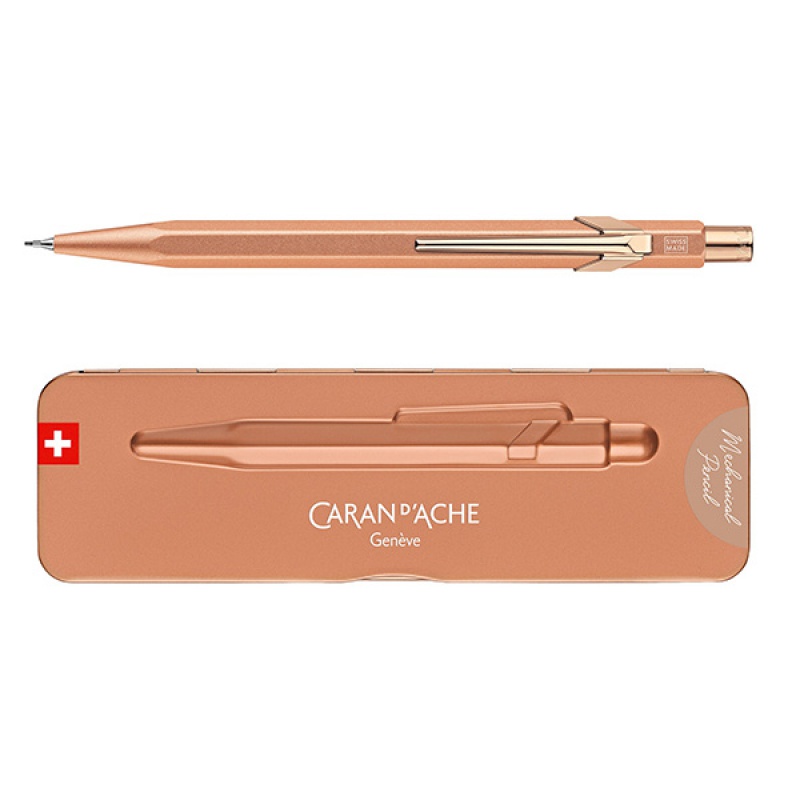 282353-284210-olowek_automatyczny_caran_d_ache_844_brut_ro-800w Ołówek automatyczny CARAN D'ACHE 844 Brut Rose, w pudełku, różowe złoto - obrazek 1
