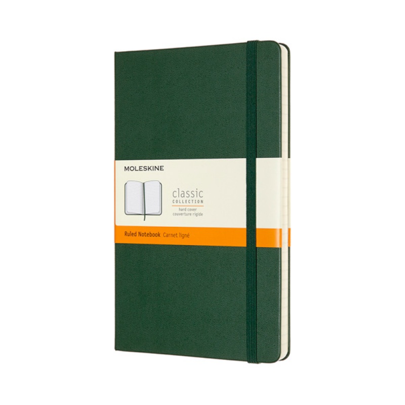284905-289531-notes_moleskine_classic_l_13x21cm_w_linie_tw-800w Notes MOLESKINE Classic L (13x21cm) w linie, twarda oprawa, myrtle green, 240 stron, zielony - obrazek 1