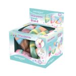 Temperówka KEYROAD Orange, plastikowa, 2w1, z gumką, display, mix kolorów (opakowanie 24 szt.)