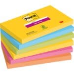 Karteczki samoprzylepne Post-it® Super Sticky, CARNIVAL, 76x127mm, 6x90 kart.