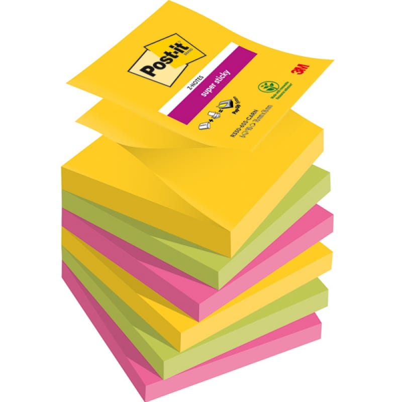 295966-323182-karteczki_samoprzylepne_post_it_super_sticky-800w Karteczki samoprzylepne Post-it® Super Sticky Z-Notes, CARNIVAL, 76x76mm, 6x90 kart. - obrazek 1