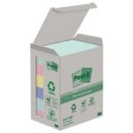 Karteczki samoprzylepne POST-IT® Recycled Notes, 38x51mm, 6x100 kart., pastelowe mix
