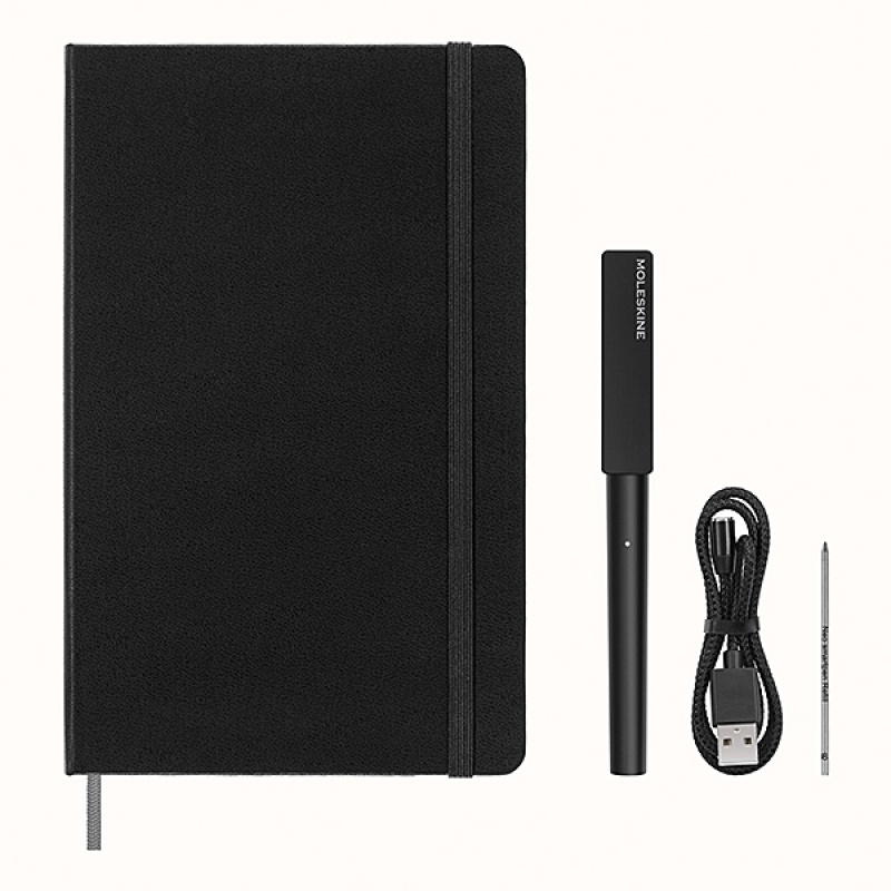 311471-344526-zestaw_moleskine_notes_l_w_linie_dlugopis_sm-800w Zestaw MOLESKINE, notes L w linie + długopis, Smart Writing Set3, czarny - obrazek 1