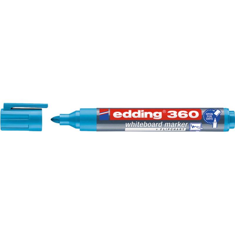 315423-343030-marker_do_tablic_e_360_edding_1_5_3mm_blekit-800w Marker do tablic e-360 EDDING, 1,5-3mm, błękitny (opakowanie 10 szt.) - obrazek 1