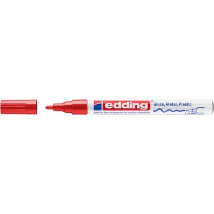 Marker olejowy połyskujący e-751 EDDING, 1-2 mm, czerwony (opakowanie 10 szt.)