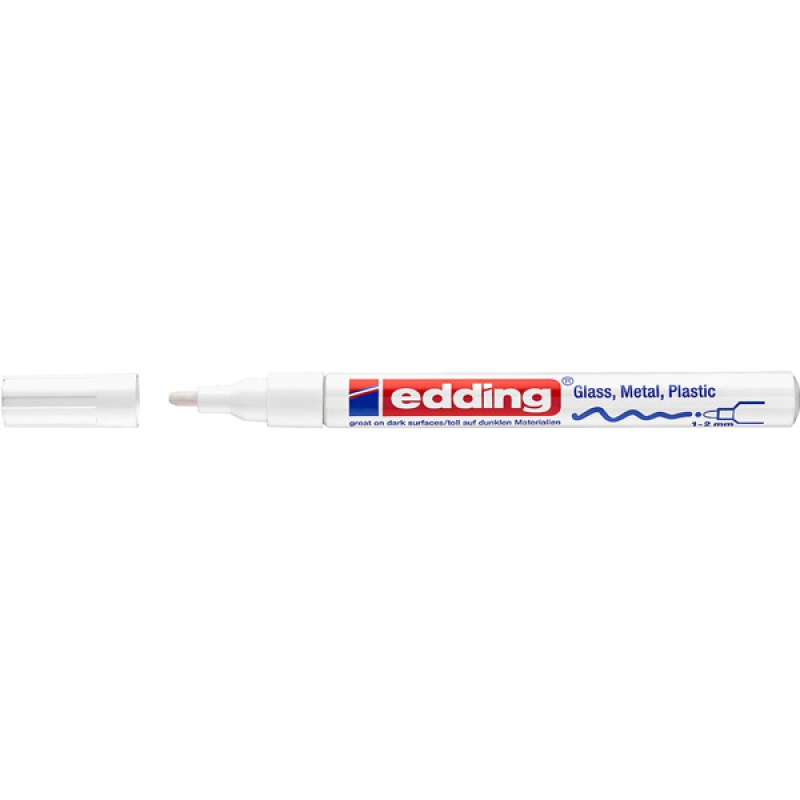 Marker olejowy połyskujący e-751 EDDING, 1-2 mm, biały (opakowanie 10 szt.) - obrazek 1