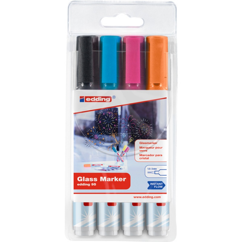 315472-343073-marker_do_powierzchni_szklanych_e_95_edding_-800w Marker do powierzchni szklanych e-95 EDDING, 1,5-3 mm, 4 szt., mix kolorów - obrazek 1