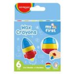 Kredki woskowe KEYROAD 2 Rockets, 6szt., zawieszka, mix kolorów