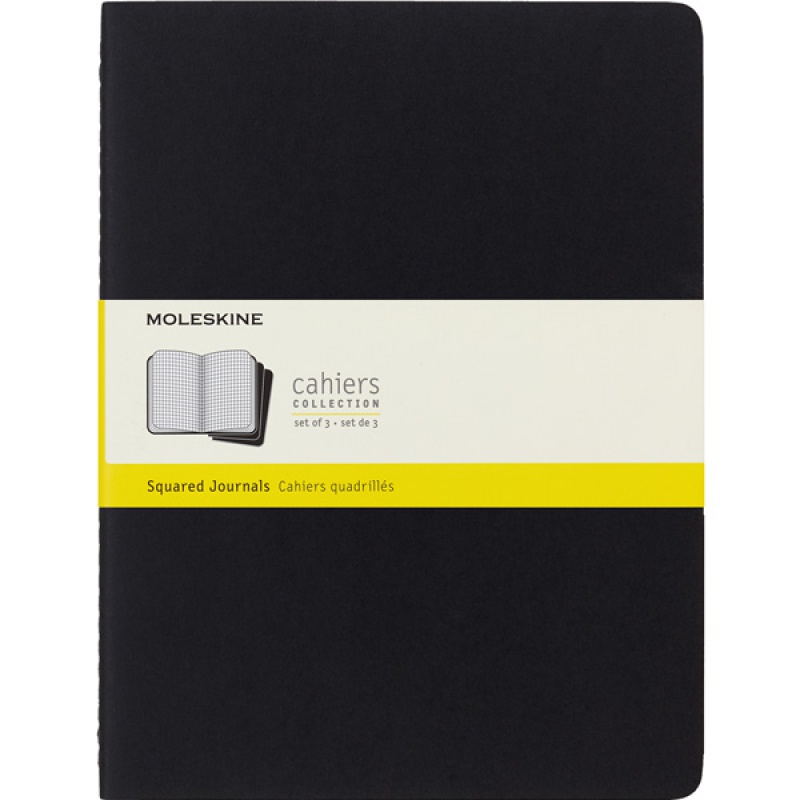 315567-278517-zestaw_3_zeszytow_moleskine_cahier_journals_-800w Zestaw 3 Zeszytów MOLESKINE Cahier Journals XL (19x25cm) w kratkę, 120 stron, czarny - obrazek 1