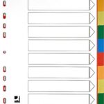 Przekładki Q-CONNECT, PP, A4, 225x297mm, 10+1 kart, mix kolorów