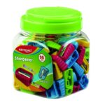 Temperówka plastikowa KEYROAD Easy-Sharp, pojedyncza, w plastikowej tubie, mix kolorów (opakowanie 96 szt.)