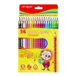 Kredki ołówkowe KEYROAD, trójkątne, 3mm, 36 szt., pudełko