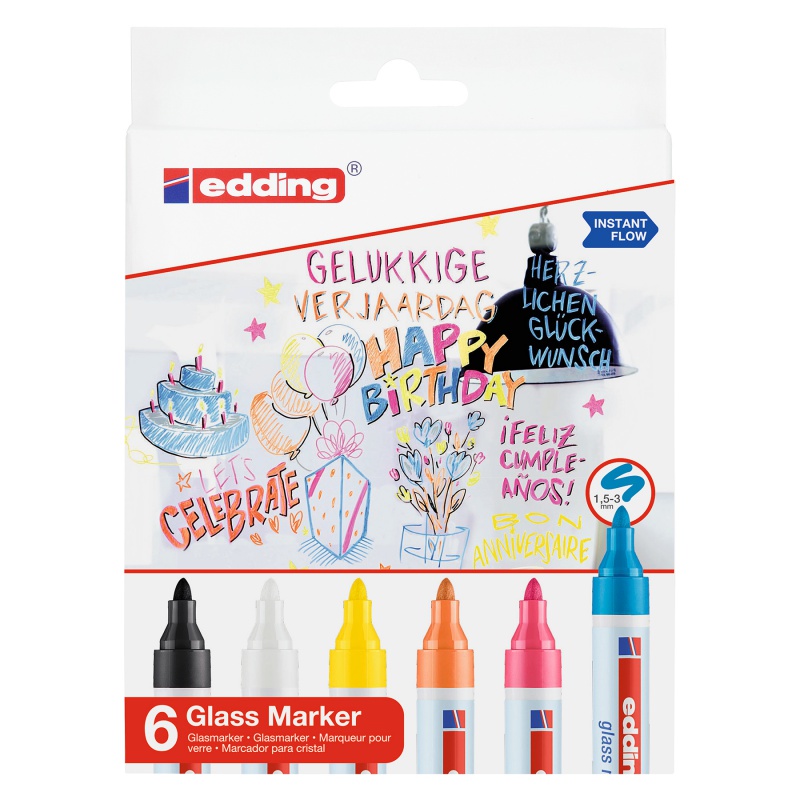 321268-351720-marker_do_powierzchni_szklanych_e_95_edding_-800w Marker do powierzchni szklanych E-95 EDDING, 1,5-3 mm, 6 szt., mix kolorów - obrazek 1