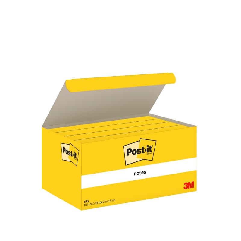 322122-349231-bloczek_samoprzylepny_post_it_super_sticky_c-800w Karteczki POST-IT®, klasyczne, 38x51mm, 3x100 kart., żółte - obrazek 1