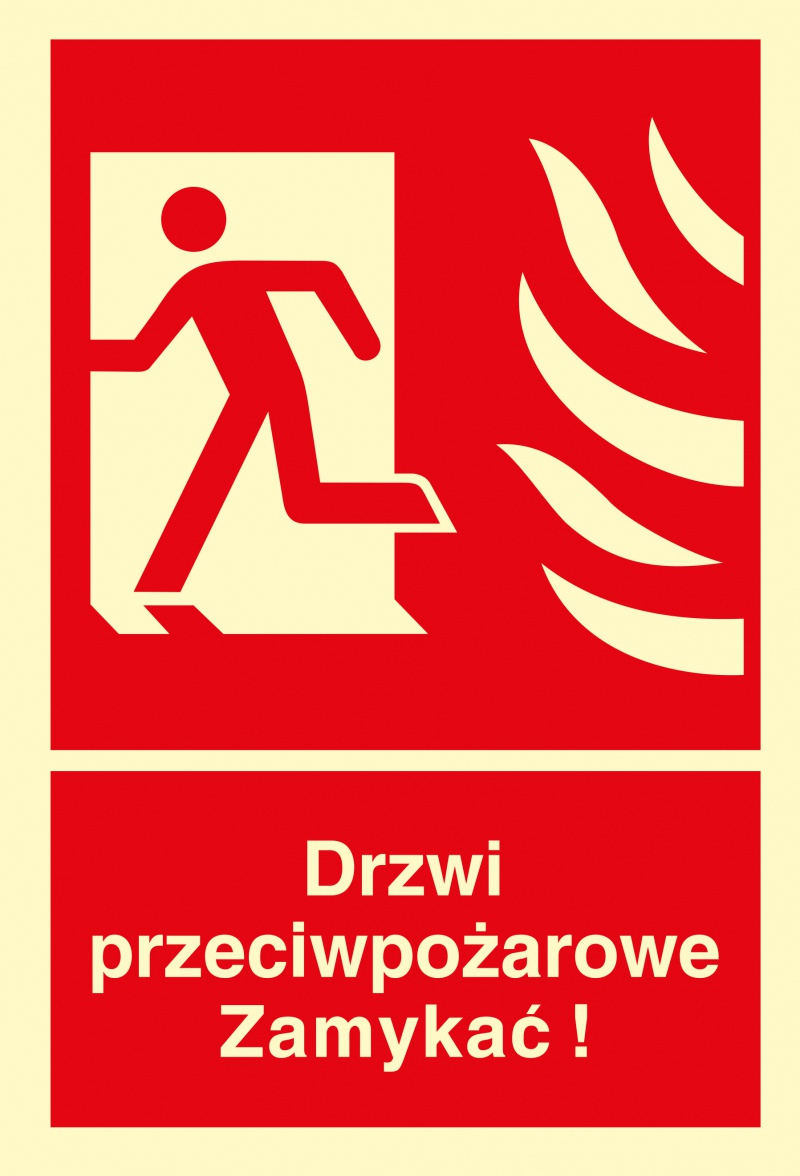 324406-353932-znak_tdc_drzwi_przeciwpozarowe_zamykac_kieru-800w Znak TDC, Drzwi przeciwpożarowe. Zamykać! Kierunek drogi ewakuacyjnej w lewo - obrazek 1