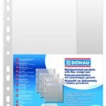 Koszulki z klapką DONAU, PP, A4, groszkowe, 100mikr., 10szt.