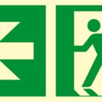 Znak TDC, Kierunek do wyjścia ewakuacyjnego – w lewo