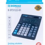 Kalkulator biurowy DONAU TECH OFFICE, CI-CDB1201BK, 12-cyfr. wyświetlacz, wym. 201x155x35mm, czarny